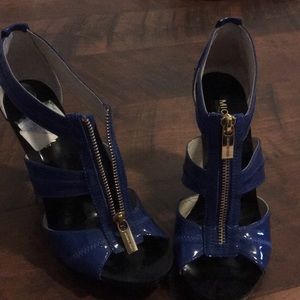 Sapphire blue zipper heels